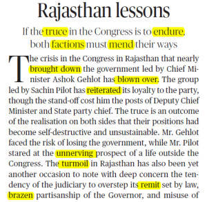The Hindu Editorial Vocabulary- Rajasthan Lessons | 12 August_3.1
