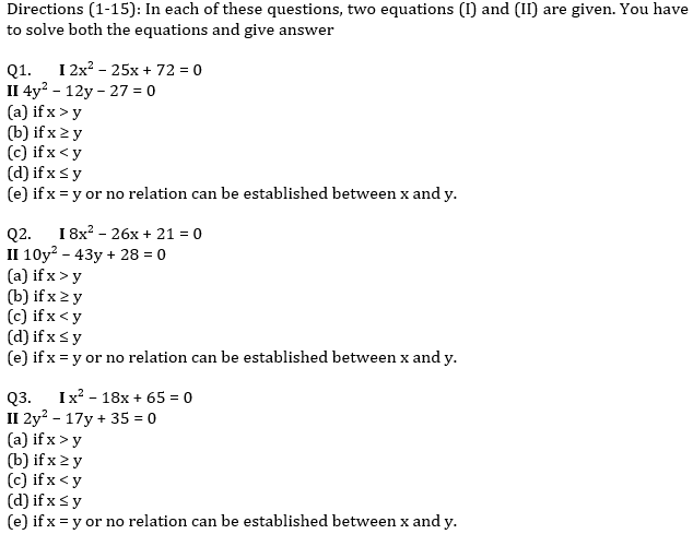 IBPS PO Prelims Quantitative Aptitude Mini Mock 16- Quadratic Inequalities |_3.1