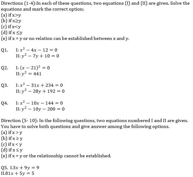IBPS RRB Prelims Quantitative Aptitude Mini Mock 6- Quadratic Inequalities |_3.1