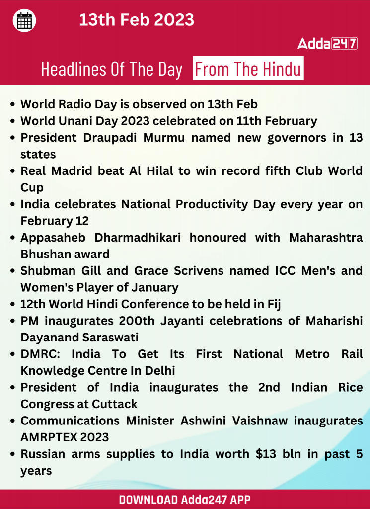 Daily Current Affairs 13th February 2023_23.1