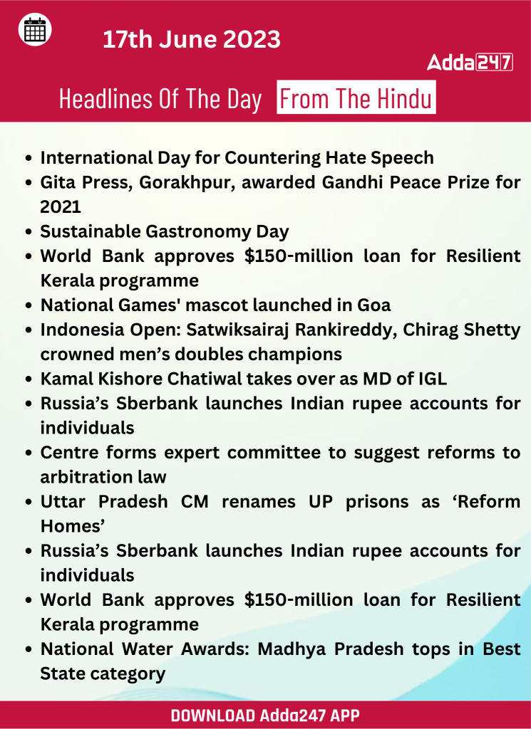 Daily Current Affairs and News Headlines of 19th June 2023_18.1