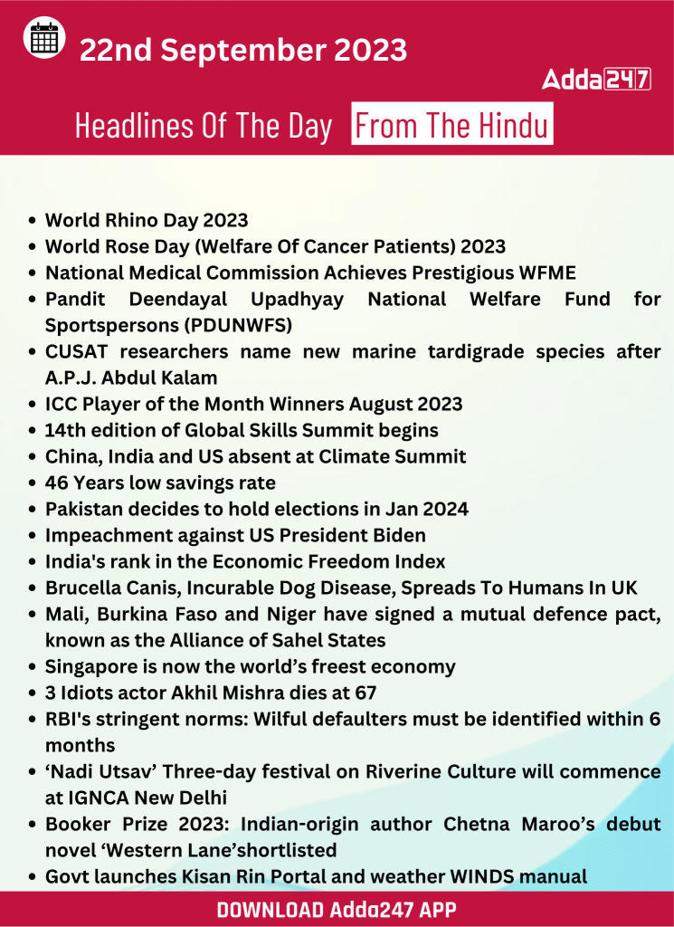 Daily Current Affairs 22 September 2023, Important News Headlines (Daily GK Update)_24.1