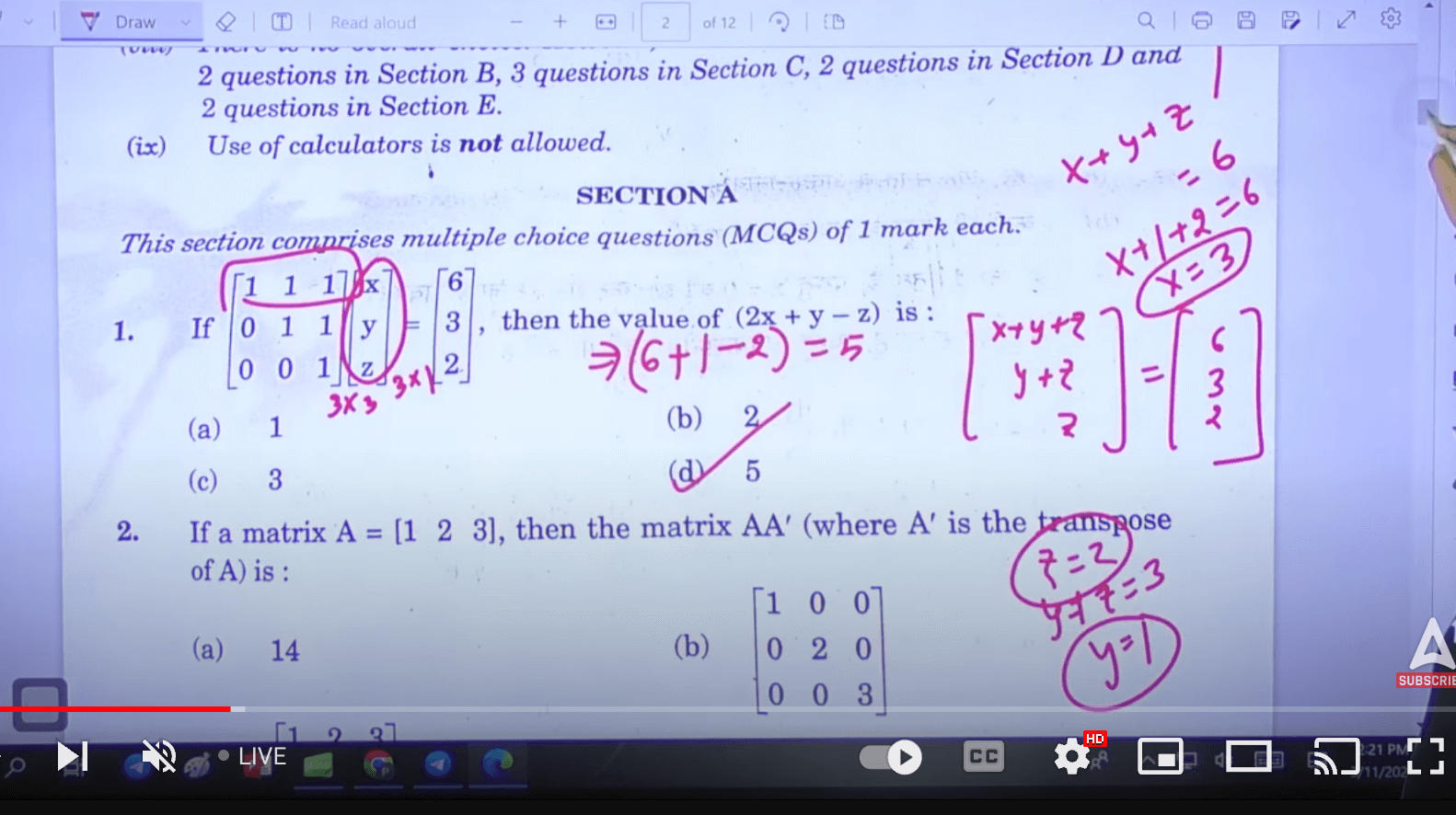 Class 12 Maths Answer Key 2023, Question Paper Solutions_30.1