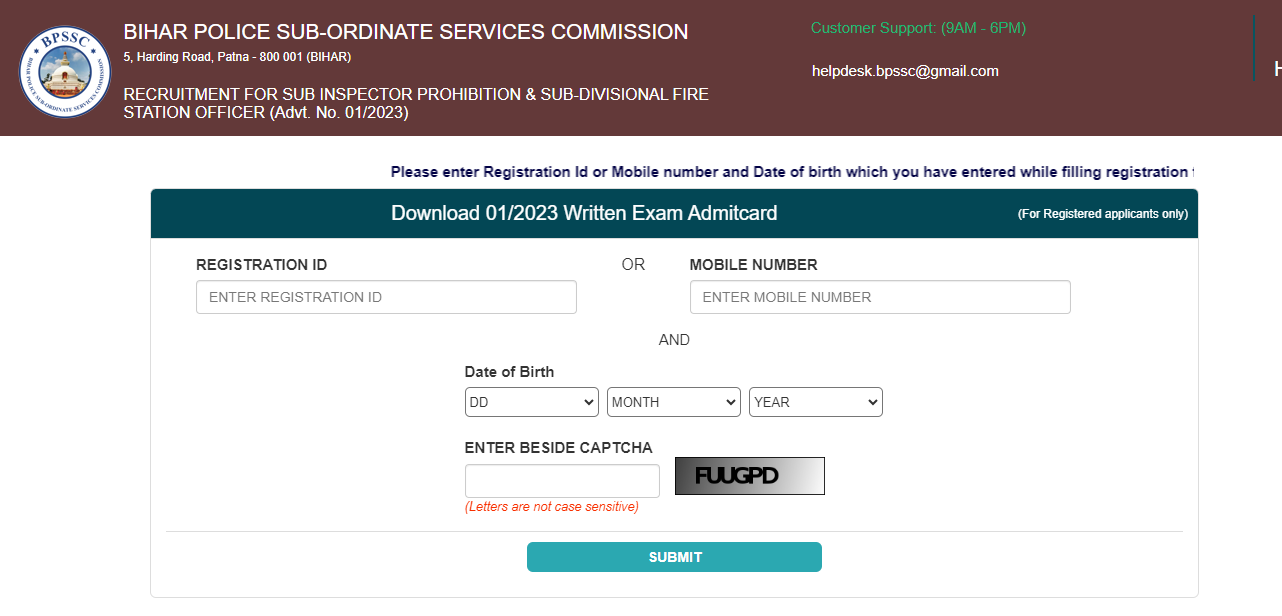 Bihar Police SI and SDFSO Admit Card 2023 Out, Download Link_30.1