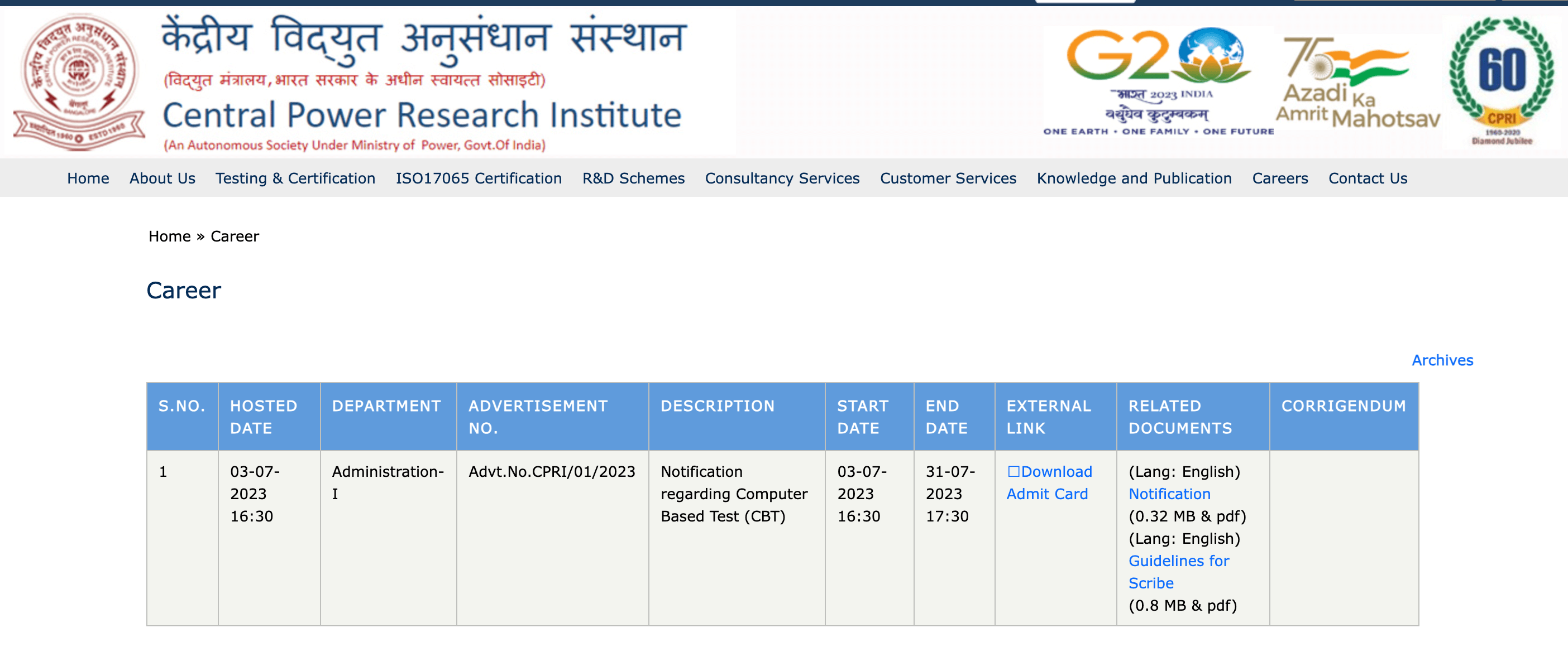CPRI Admit Card 2023 Out, Hall Ticket Download Link_4.1