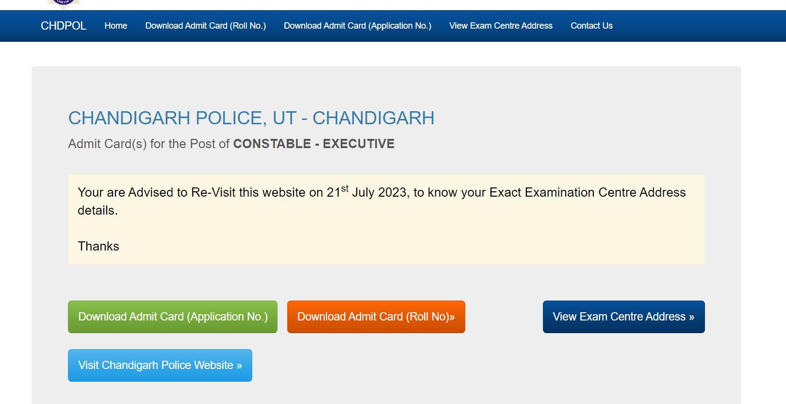 Chandigarh Police Constable Admit Card 2023 Out, Download Link_4.1
