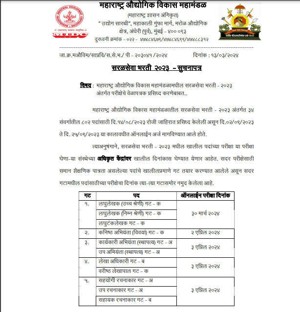 MIDC Exam Date 2024, Admit Card Out for 802 Vacancies_3.1