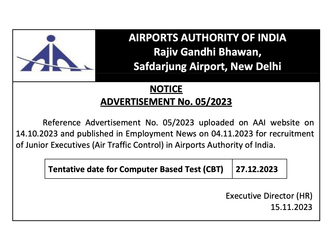 AAI ATC Exam Date 2023 Out for Junior Executive Posts, Check Schedule_30.1