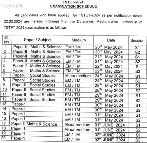 TS TET Hall Ticket 2024 Release Date and Exam Schedule Details_3.1