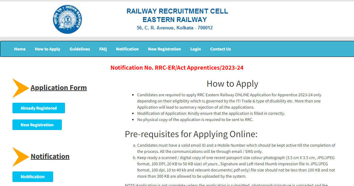 RRC ER Recruitment 2023 steps