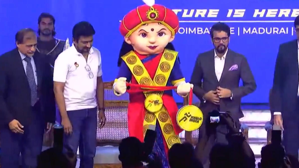 Sports Minister Anurag Thakur Launches Mascot 'Veeramangai', Logo and Torch of Khelo India Youth Games 2024 To Be Held in Tamil Nadu (Watch Video) | 🏆 LatestLY