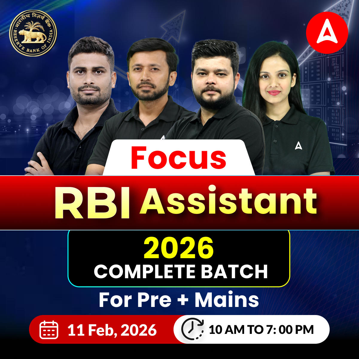 Focus RBI Assistant 2026 Complete Batch for Pre + Mains | Online Live Classes by Adda 247