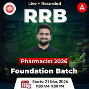 RRB Pharmacist 2026 Foundation Online (Live + Recorded) Batch by Adda247