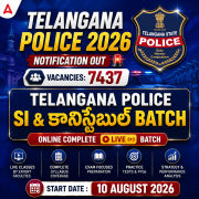Telangana Police SI & కానిస్టేబుల్ Batch 2026 | Complete Live Batch | Online Classes By Adda247