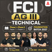 FCI AG III | Technical | Complete Phase-I + Phase-II (Paper 1 + Paper 2) | New Batch For 2027 Exams with Test Series and Videos | Online Live Classes by Adda 247