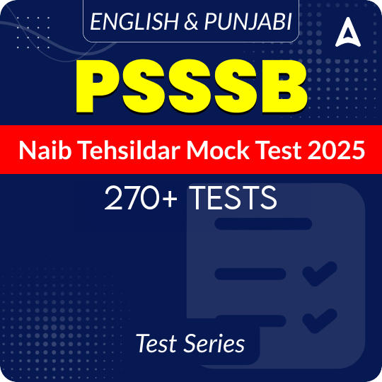 PSSSB Naib Tehsildar Mock Test 2025