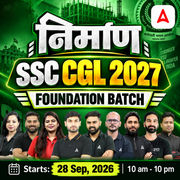 SSC CGL 2027 Nirman Foundation Batch with Test Series and Ebook | Hinglish | Online Live Classes By Adda247 | Online Live Classes by Adda 247