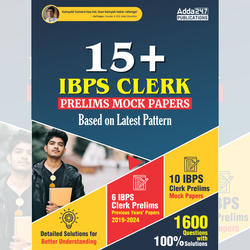 15+ IBPS Clerk Prelims Mocks Papers Book (English Printed Edition) by Adda247