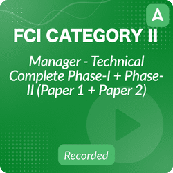 FCI Category II | Manager - Technical | Complete Phase-I + Phase-II (Paper 1 + Paper 2) | New Batch | Recorded Classes By Adda247