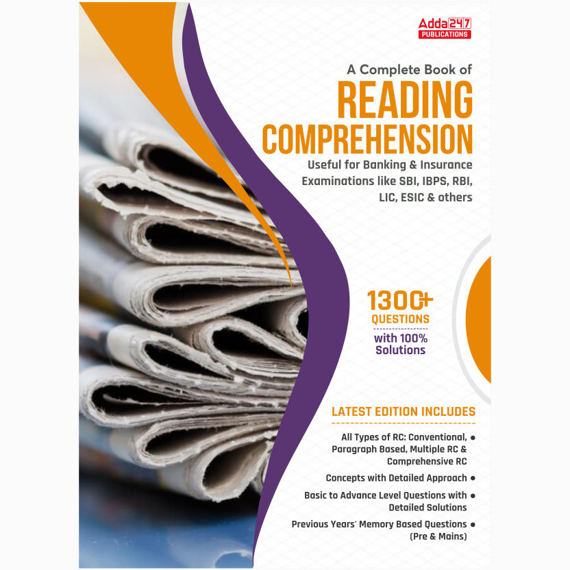 A Complete Book OF READING COMPREHENSION (English Printed Edition) Books Kit By Adda247