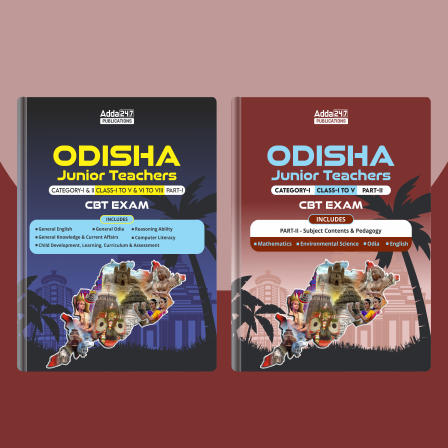 Odisha Junior Teacher Combo Book Class (I-V) Part I & II | 4500+ MCQ Questions (English Printed Edition) By Adda247