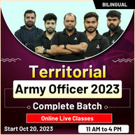 Territorial Army Officer 2023 Complete Batch | Online Live Classes by Adda 247