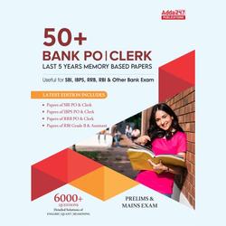 50+ Bank PO & Clerk I Last 5 Years Memory Based Previous Years' Book(English Printed Edition) by Adda247