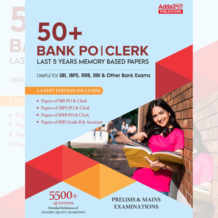 50+ Bank PO & Clerk I Last 5 Years Memory Based Previous Years' Book(English Printed Edition) by Adda247