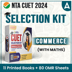 CUET 2024 SELECTION KIT Commerce Domain (English + GT + Commerce-With Maths) | Printed Books + 80 OMR Sheets Combo By Adda247