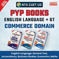 NTA CUET Commerce Domain + English Language + GT (Previous Year Solved Papers) Books Combo | Printed Edition by Adda247