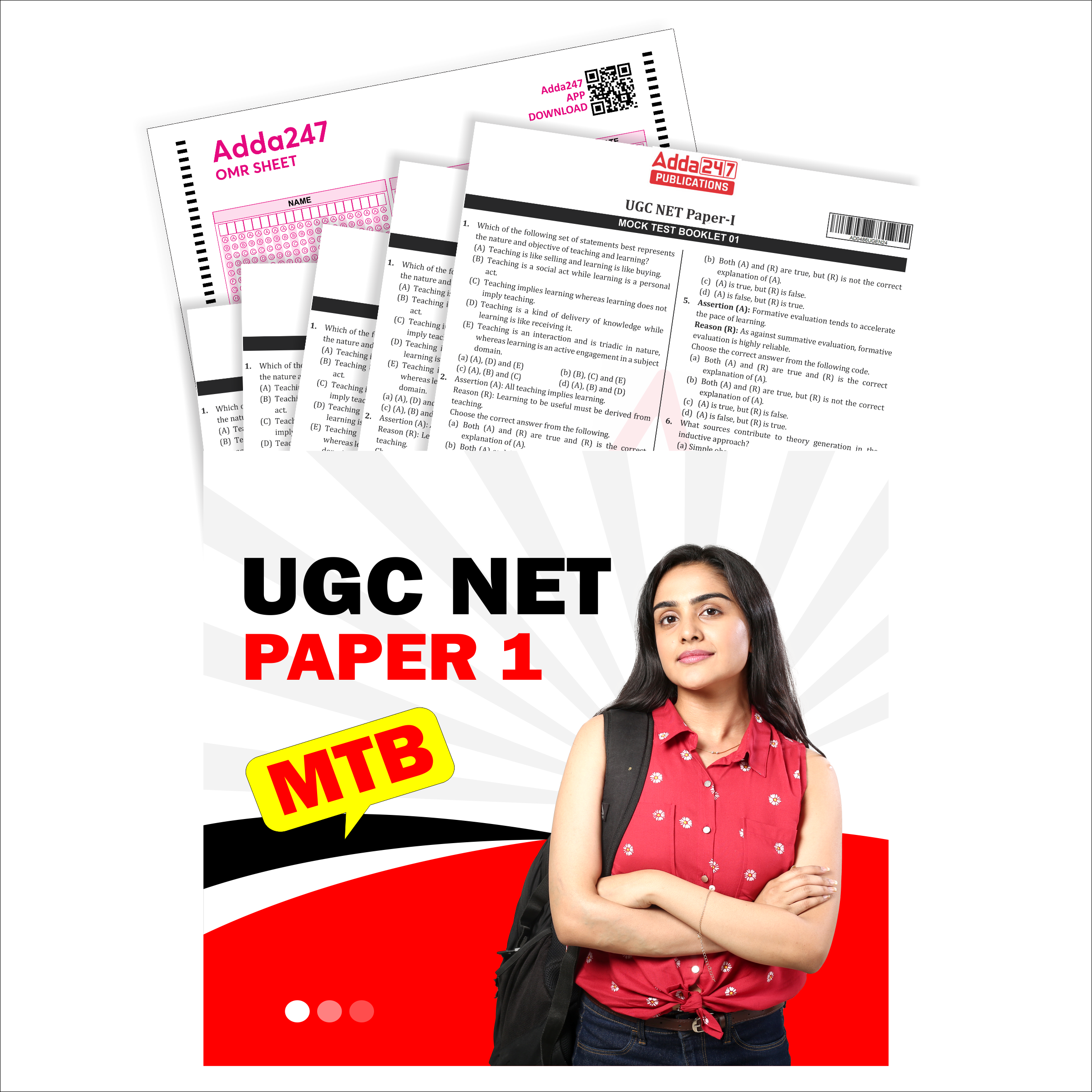UGC NET Paper 1 Mock Test Booklet with 10 OMR sheet(English Printed Edition) by Adda247