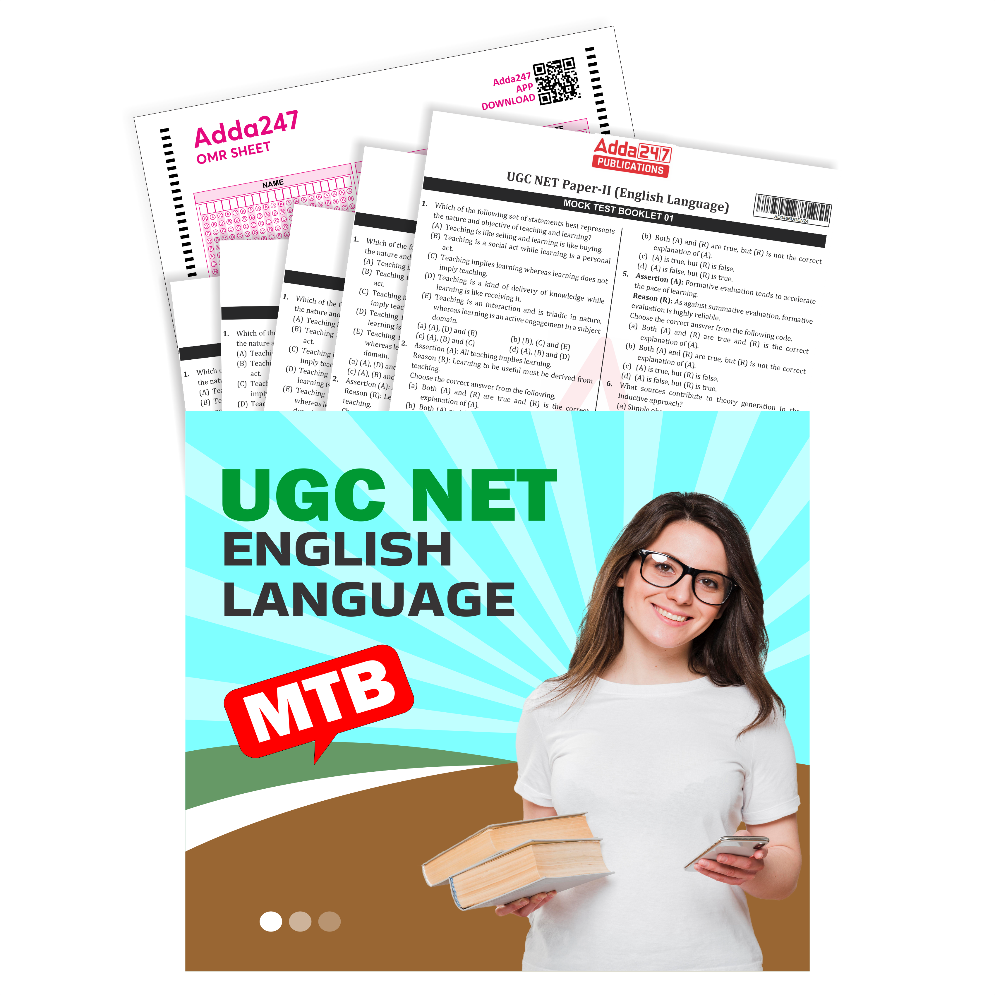 UGC NET Paper II English Language Mock Test Booklet with 10 OMR sheet(English Printed Edition) by Adda247