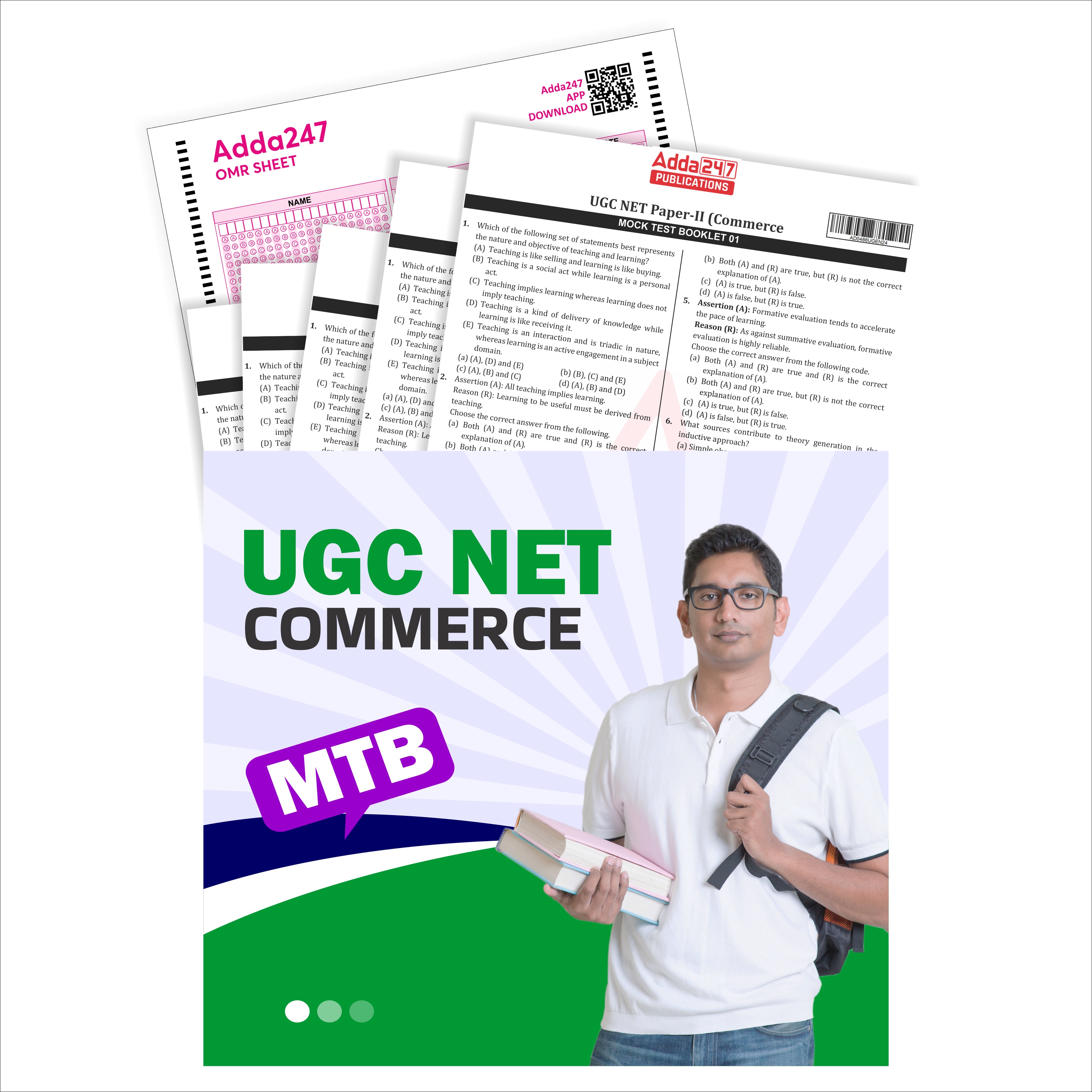 UGC NET Paper II COMMERCE Mock Test Booklet with 10 OMR sheet(English Printed Edition) by Adda247
