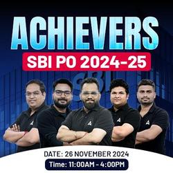 Achievers Batch for SBI PO 2024-25 Exam (P2I), Online Live Classes