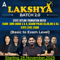 Lakshya Super 50 Offline Batch (2.0) 2025 – Full preparation for Assam Govt Exams (ADRE 3.0, Assam Police & more) with books & test series by Adda247 | Comprehensive Course by Adda 247