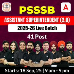 PSSSB Assistant Superintendent (2.0) 2025-26 Live Batch | 41 Post | Bilingual | Online Live Classes by Adda 247