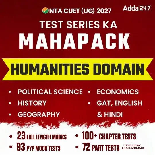 CUET UG 2027 ACE Humanities Mock Test Series (History, Political Science, Economics, Geography, GAT, English & Hindi) |English Medium by  Adda 247