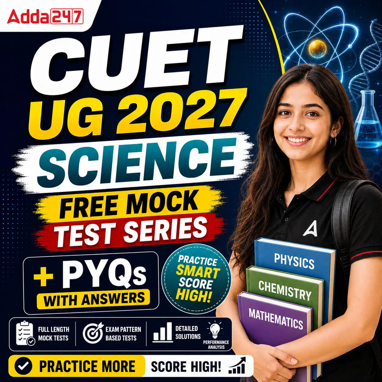 Cuet ug 2027 science free mock test series + pyqs with answers