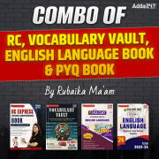 Combo of RC, Vocabulary Vault, English Language book & PYQ book by Rubaika Ma'am