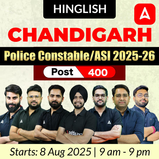 Chandigarh Police Constable/ASI 2025-26 | 400 Post | Hinglish | Online Live Classes by Adda 247
