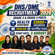 DHS/DME Recruitment 2026 | Grade 3 & 4 Posts | Health Department | Vacancies: 33,000+ | English & অসমীয়া মাধ্যম | Online Live Classes by Adda 247