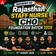 Rajasthan staff nurse : CHO Foundation Batch | Online Live + Recorded batch by Adda247