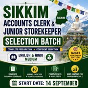 Sikkim Accounts Clerk & Junior Storekeeper 2026 | Selection Batch | English & Hindi Medium