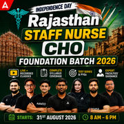 Rajasthan staff nurse : CHO Foundation Batch | Online Live + Recorded batch by Adda247