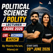 Political Science / Polity Lecturer CADRE 2026 Complete Live + Recorded Batch | Bilingual | Online Live Classes by Adda 247