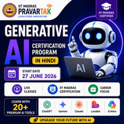 IIT Madras Pravartak Generative AI Certification Program (Hindi) | Live Online Classes by Career247, Powered by Adda247