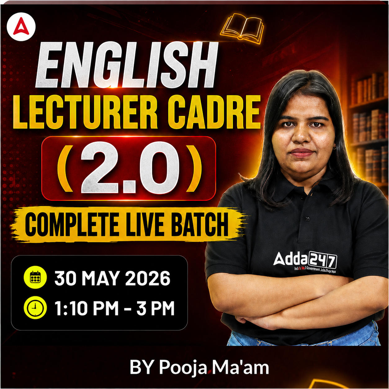 English Lecturer Cadre 2026 (2.0 ) Complete Live Batch | Bilingual | Online Live Classes by Adda 247