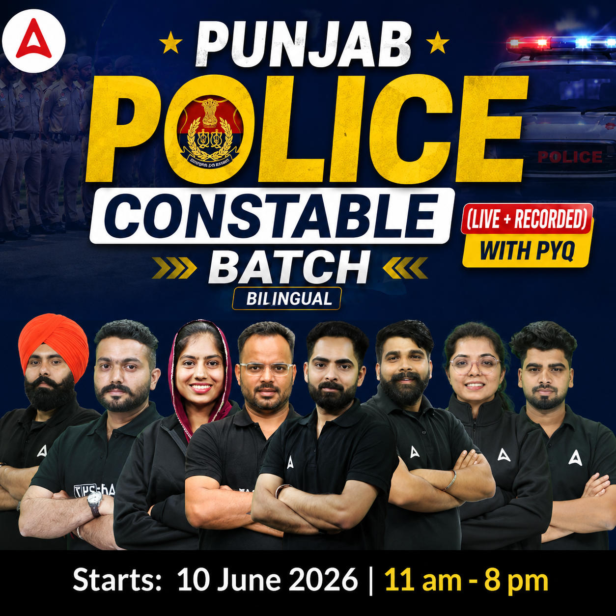 Punjab Police Constable ( Live + Recorded ) Batch WIth PYQ | Bilingual | Online Live Classes by Adda 247