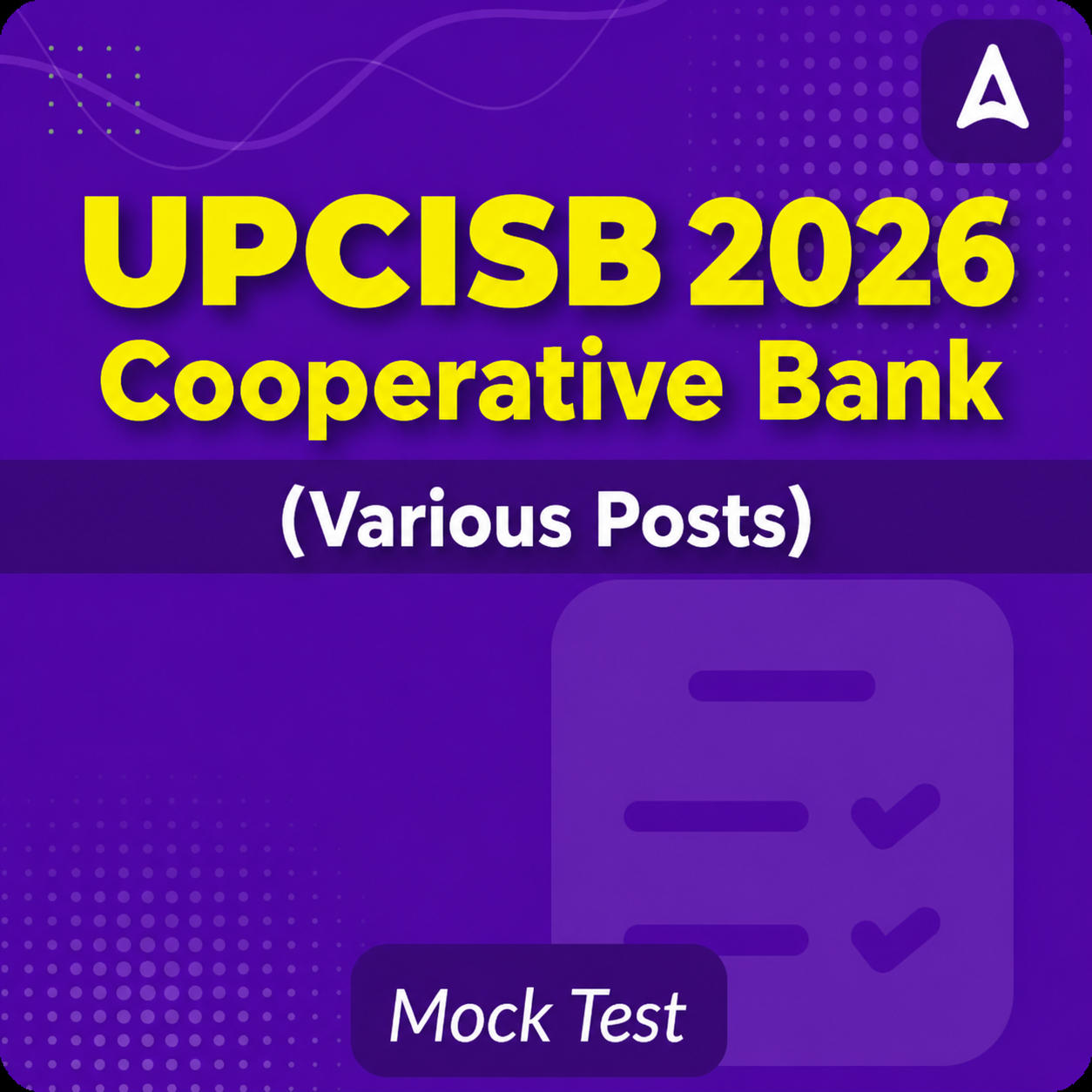 UPCISB Cooperative Bank (Various Posts) 2026 Mock Test