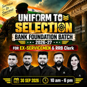 Uniform To Selection : Bank Foundation Batch 2026–27 for Ex-Servicemen & RRB Clerk | Online Live Classes by Adda 247